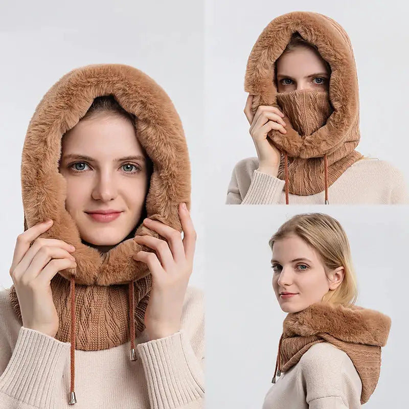 CozyWrap | Fluffy One-Piece Hat – Snuggle Into Warmth!