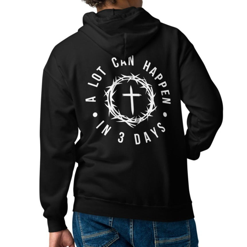 A Lot Can Happen In 3 Days Unisex Heavy Blend Zip Hoodie - White Print