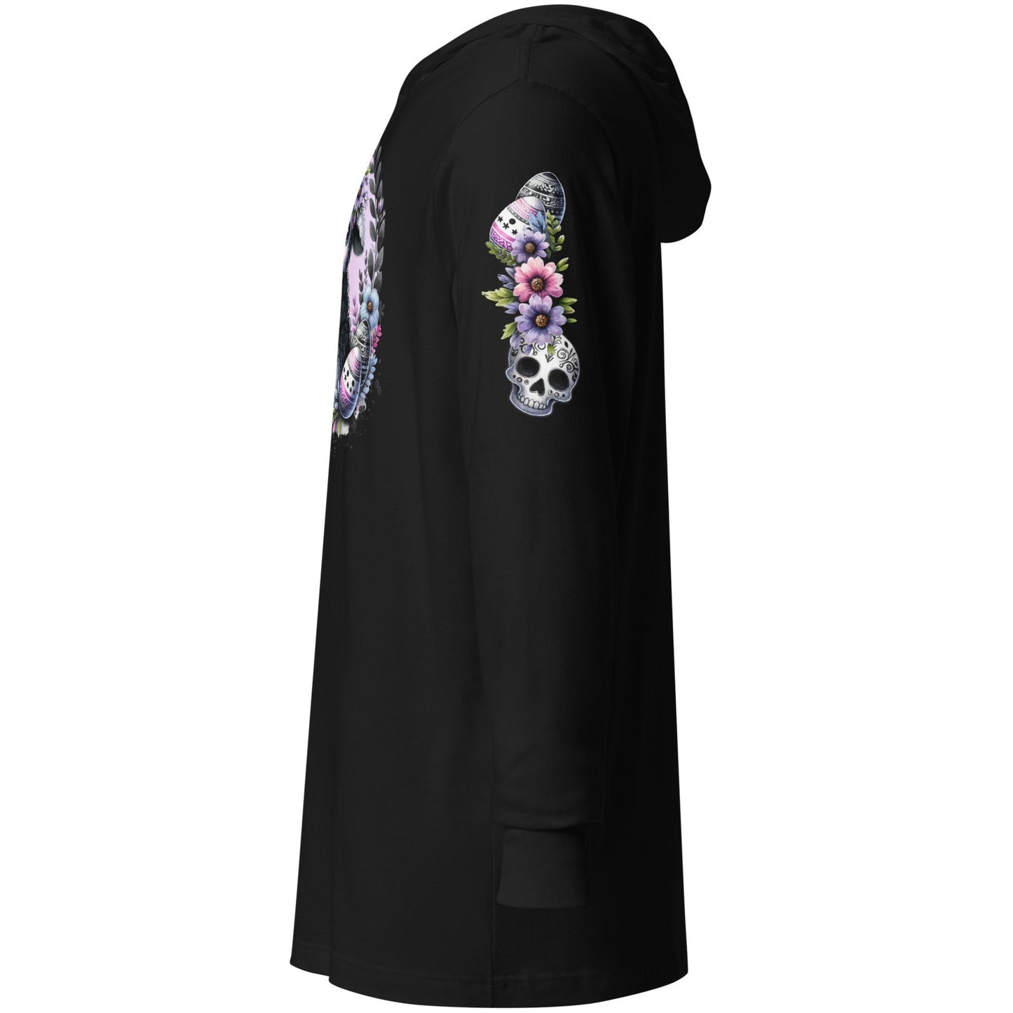 Gothic Easter Lamb - Hooded Long-Sleeved T-Shirt - Print on Sleeves