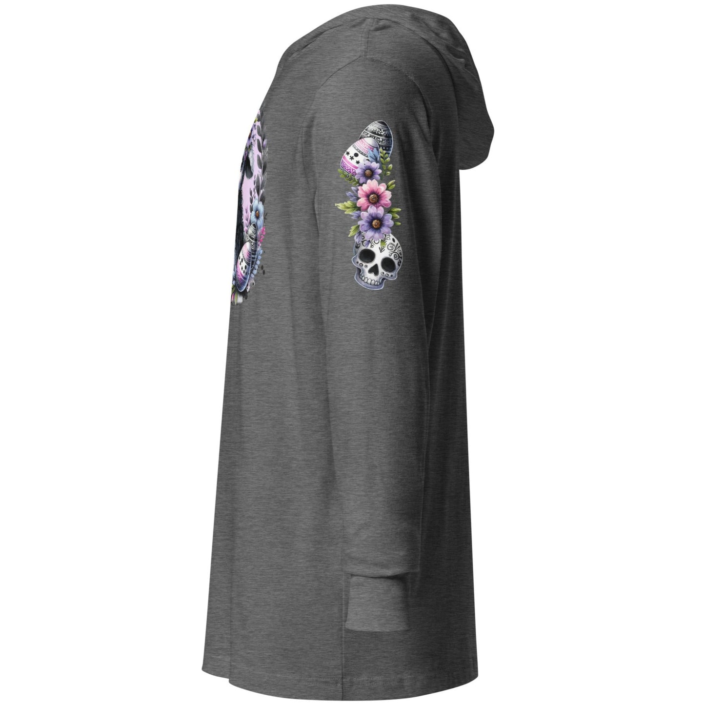 Gothic Easter Lamb - Hooded Long-Sleeved T-Shirt - Print on Sleeves