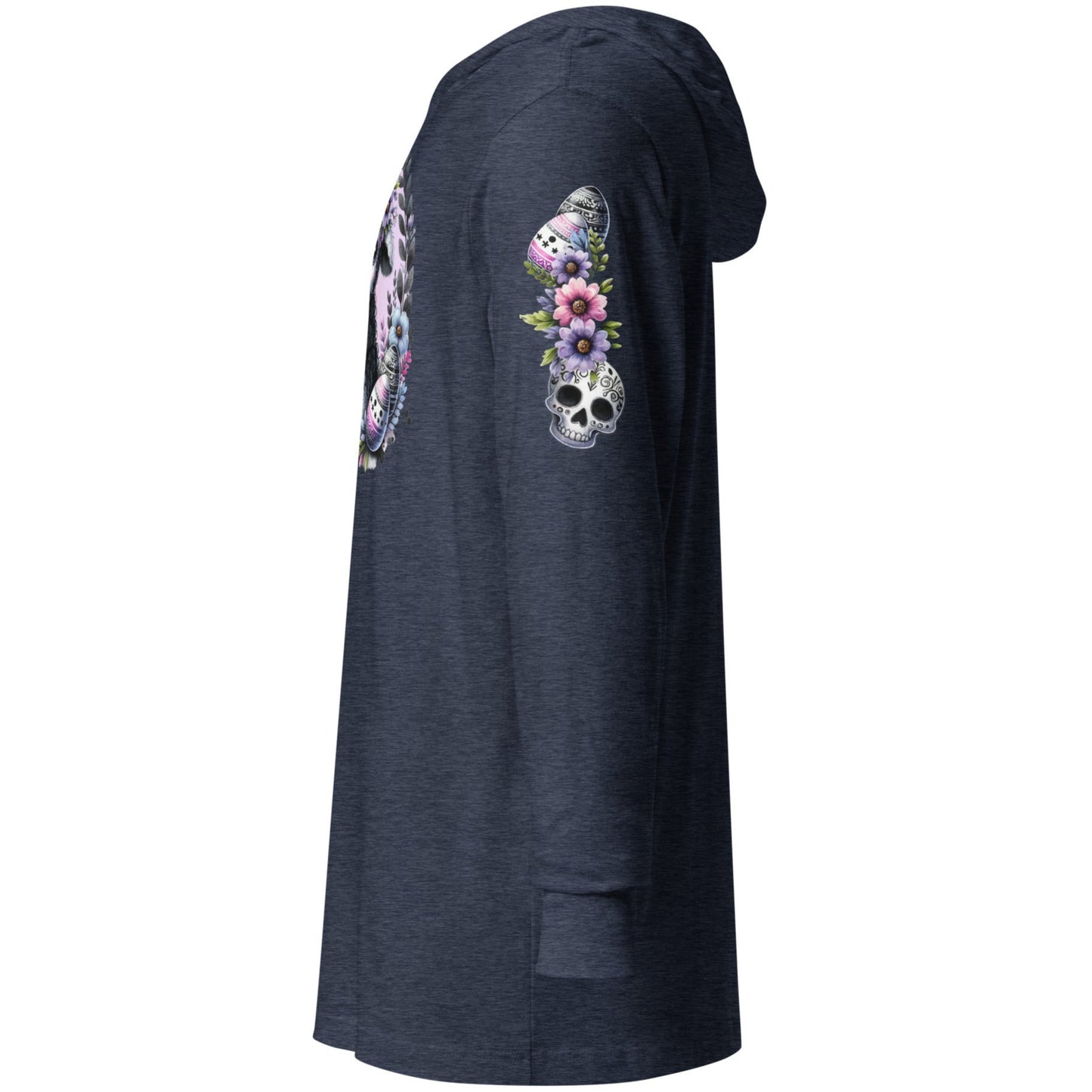 Gothic Easter Lamb - Hooded Long-Sleeved T-Shirt - Print on Sleeves