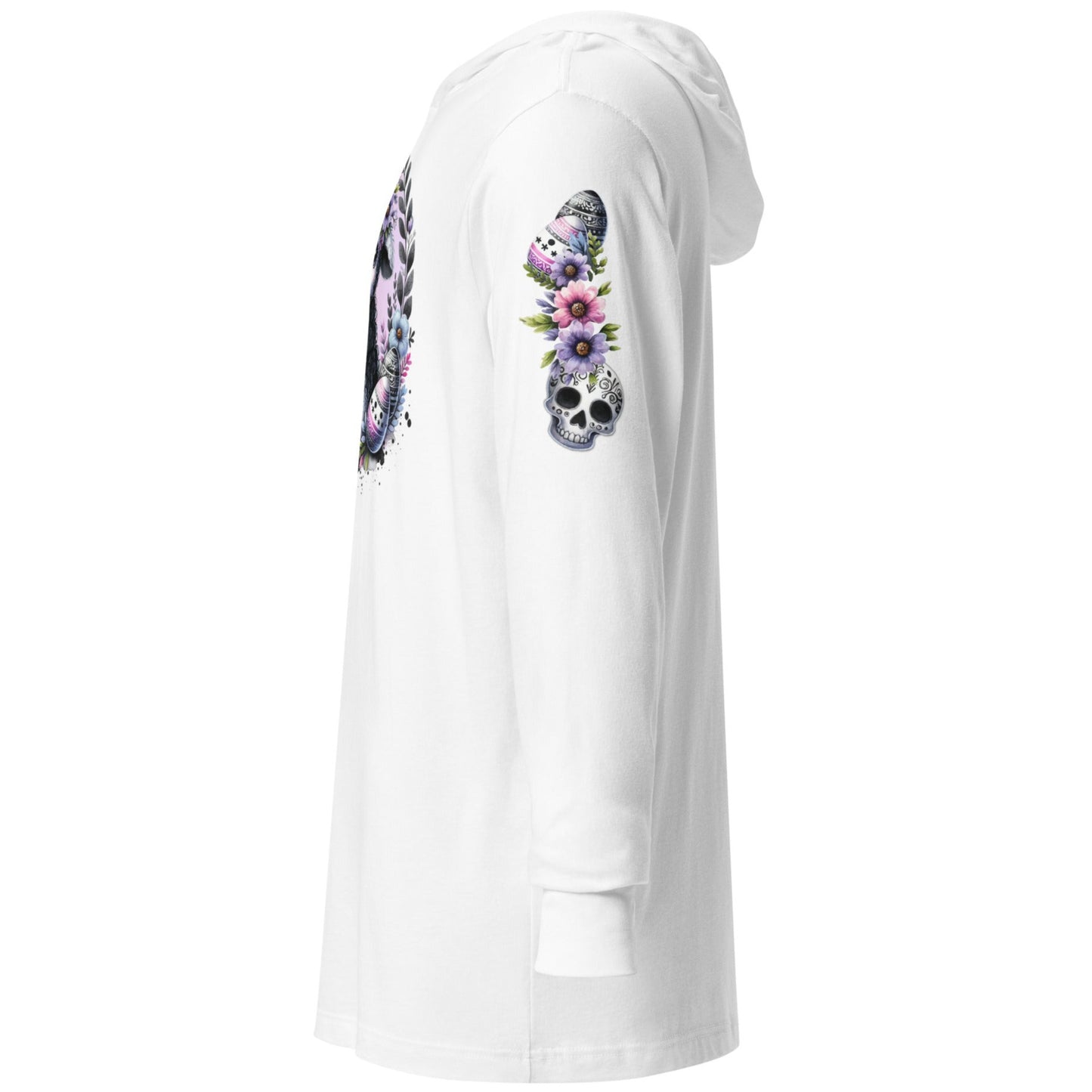 Gothic Easter Lamb - Hooded Long-Sleeved T-Shirt - Print on Sleeves