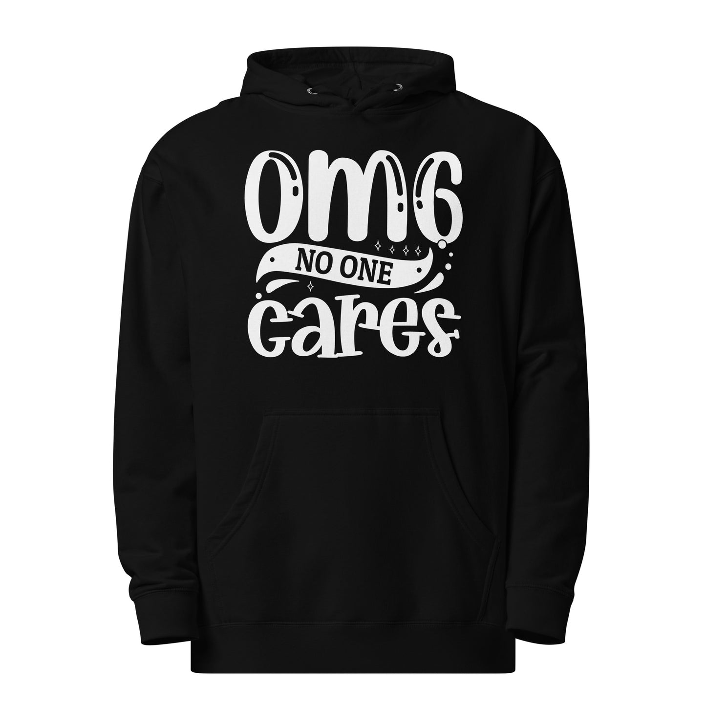OMG No One Cares - Funny Sarcastic Hoodie - Unisex Heavyweight, Dark Shades