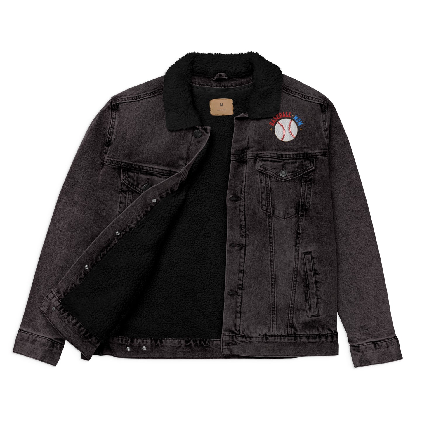 In My Baseball Mom Era - Unisex Denim Sherpa Jean Jacket