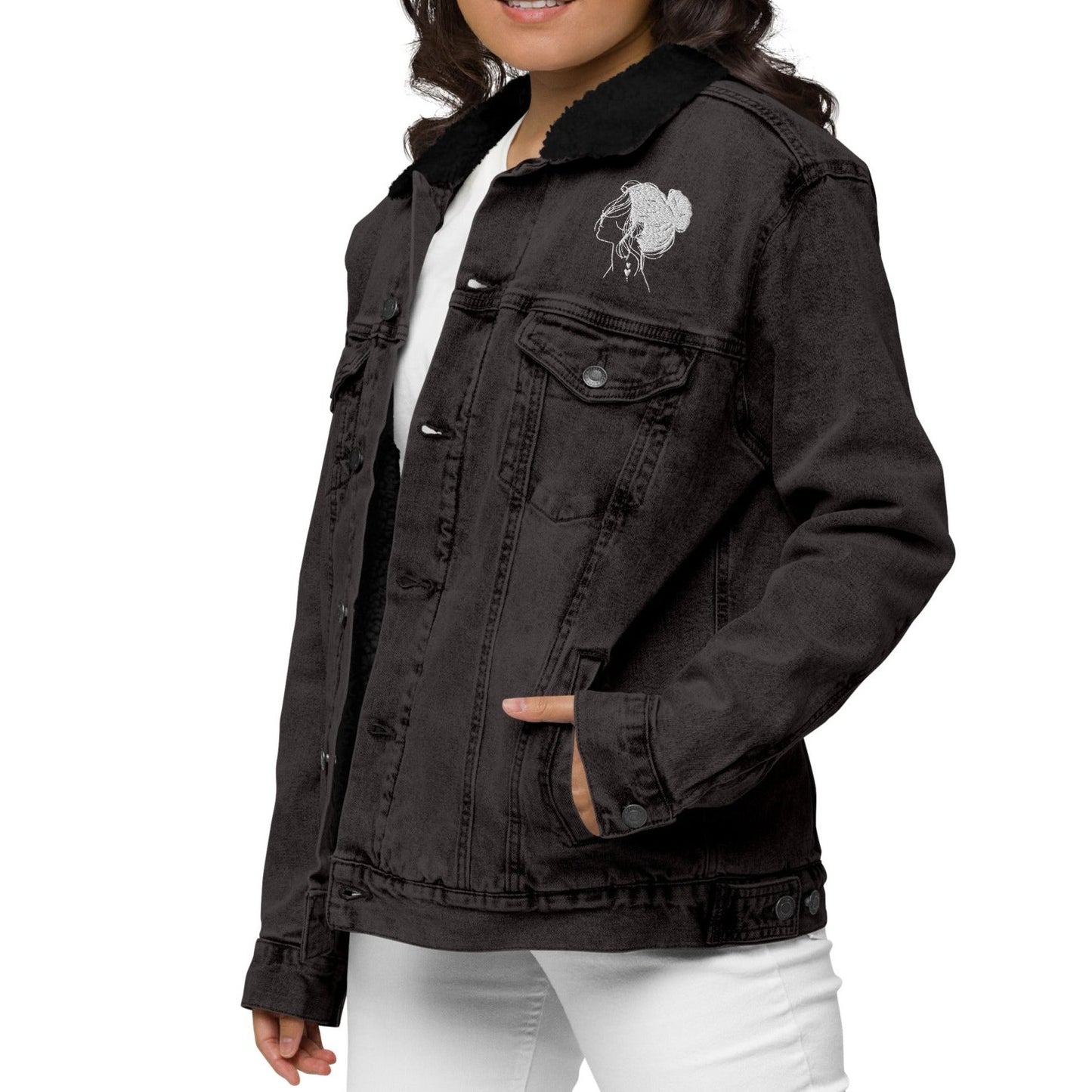 Proud Supporter of Messy Hair and Sweatpants - Unisex Denim Sherpa Jean Jacket