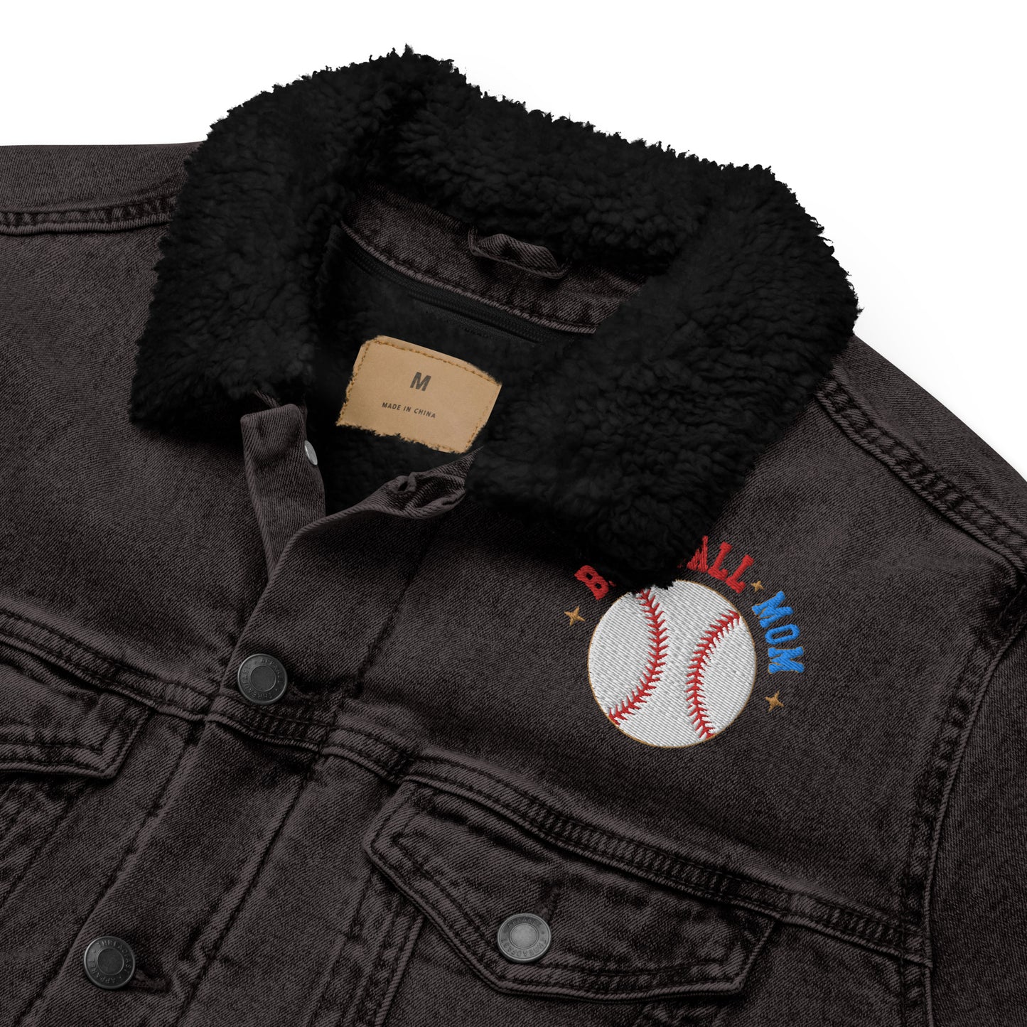 In My Baseball Mom Era - Unisex Denim Sherpa Jean Jacket