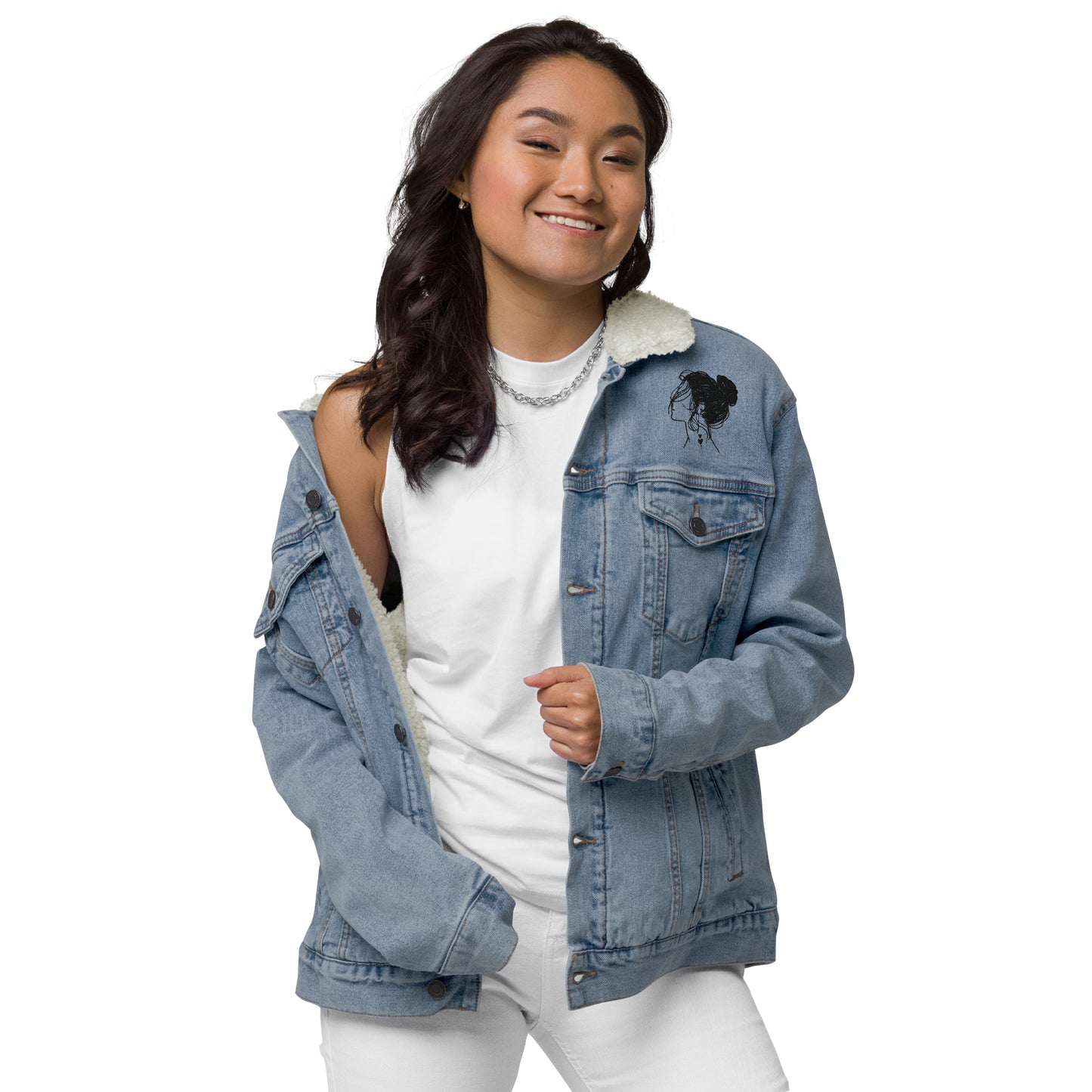 Proud Supporter of Messy Hair & Sweatpants - Unisex Denim Sherpa Jean Jacket