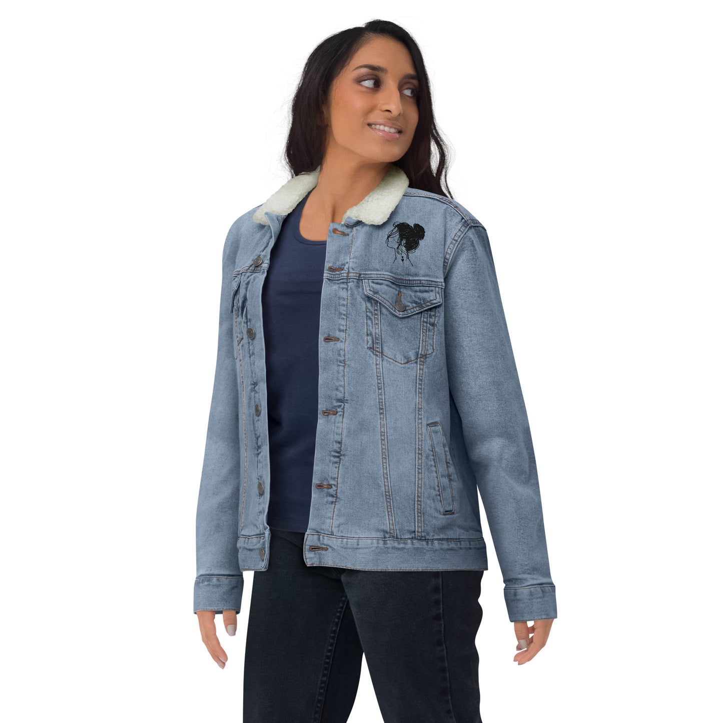 Proud Supporter of Messy Hair & Sweatpants - Unisex Denim Sherpa Jean Jacket