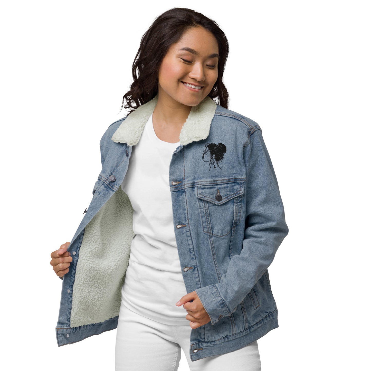 Proud Supporter of Messy Hair & Sweatpants - Unisex Denim Sherpa Jean Jacket