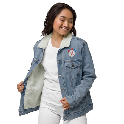 In My Baseball Mom Era - Unisex Denim Sherpa Jean Jacket