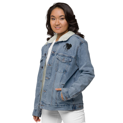 Proud Supporter of Messy Hair & Sweatpants - Unisex Denim Sherpa Jean Jacket