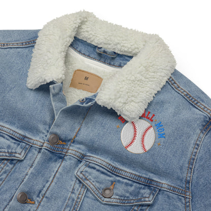 In My Baseball Mom Era - Unisex Denim Sherpa Jean Jacket