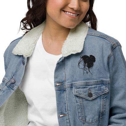 Proud Supporter of Messy Hair & Sweatpants - Unisex Denim Sherpa Jean Jacket