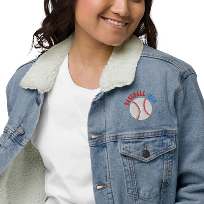 In My Baseball Mom Era - Unisex Denim Sherpa Jean Jacket