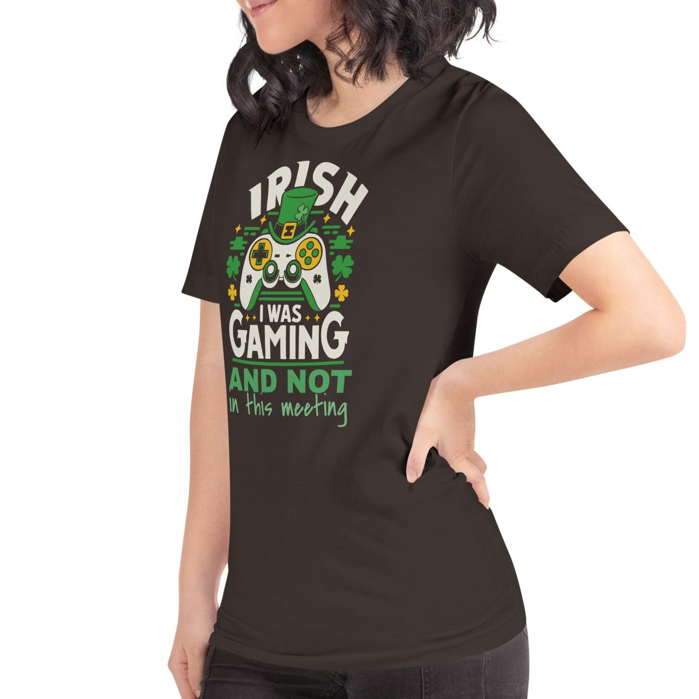Irish I Was Gaming And Not In This Meeting | Everyday Essential Unisex Soft Jersey Tee – Lightweight Comfort