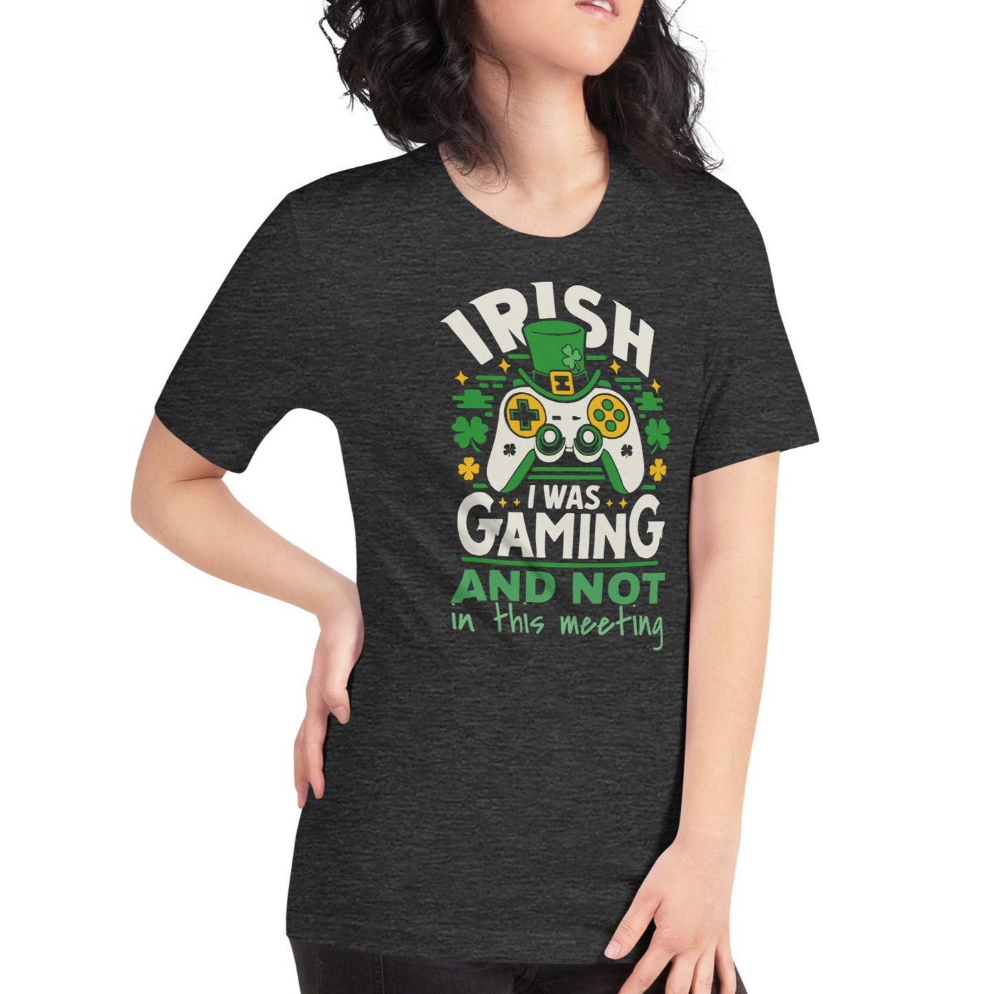 Irish I Was Gaming And Not In This Meeting | Everyday Essential Unisex Soft Jersey Tee – Lightweight Comfort