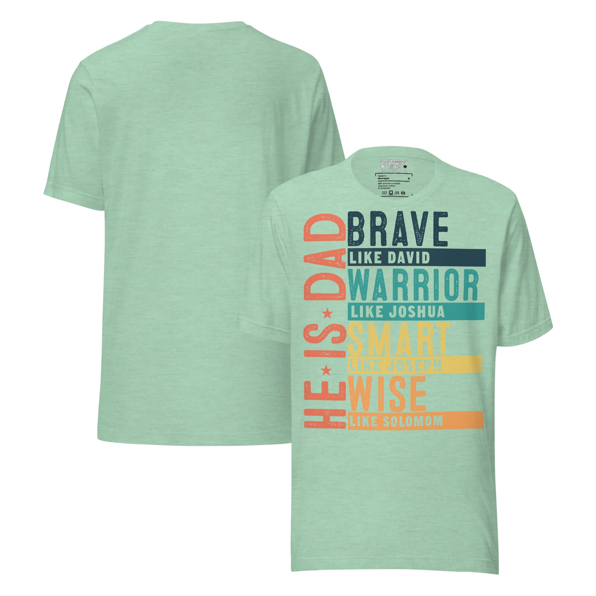 Light green t-shirt with motivational text design on a white background