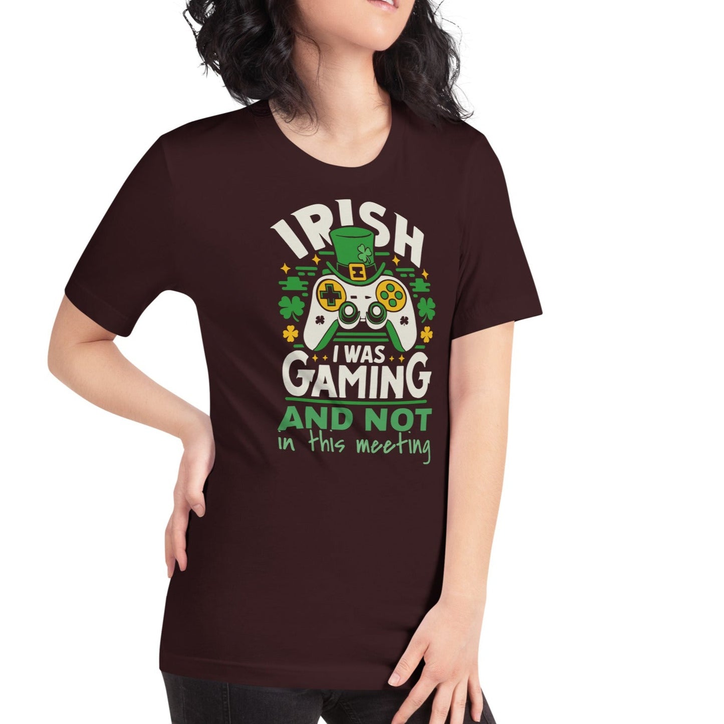 Irish I Was Gaming And Not In This Meeting | Everyday Essential Unisex Soft Jersey Tee – Lightweight Comfort