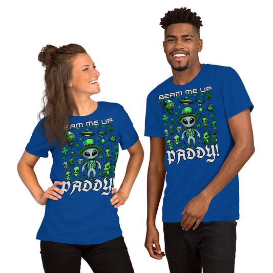 Beam Me Up Paddy! Fun St. Patrick's Day Unisex Sci-Fi Alien T-shirt