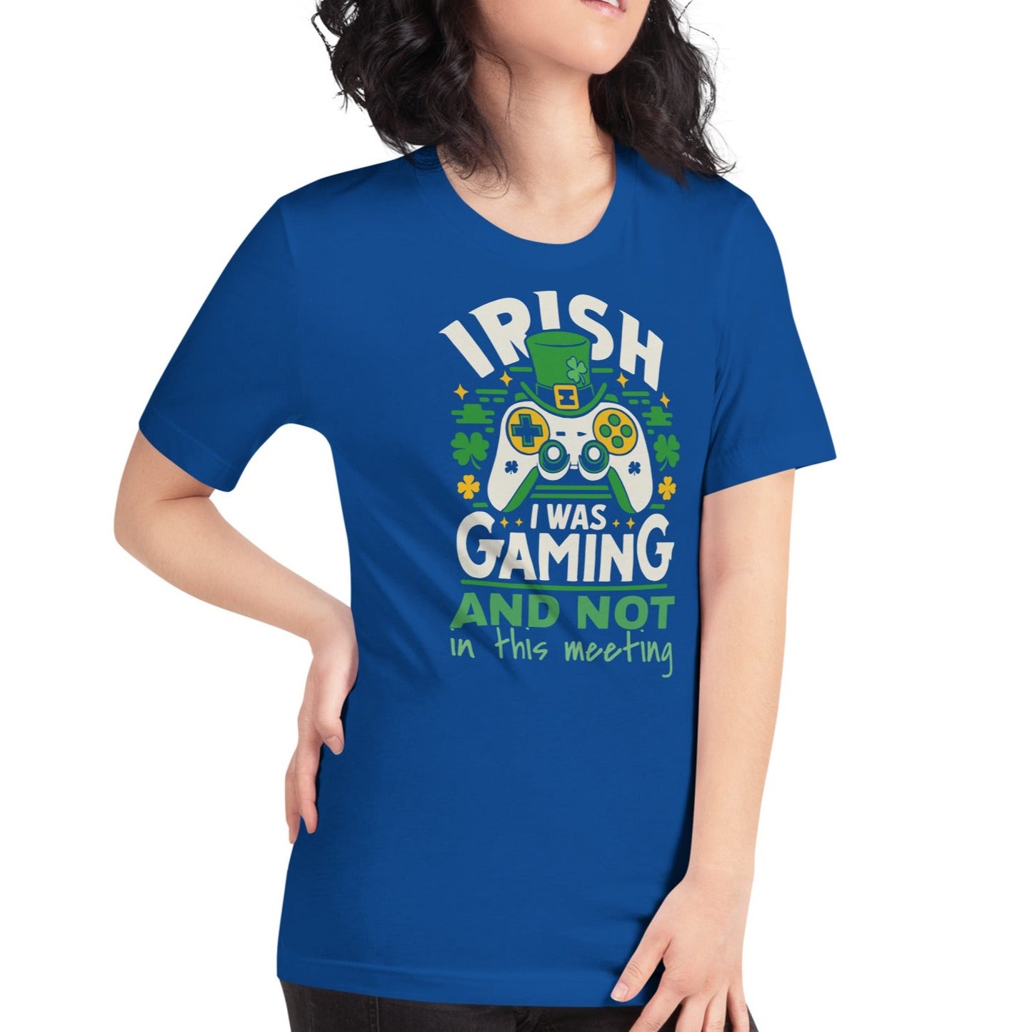 Irish I Was Gaming And Not In This Meeting | Everyday Essential Unisex Soft Jersey Tee – Lightweight Comfort