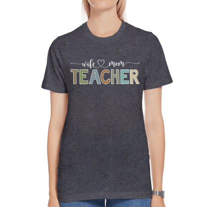 Wife Mom Teacher - Premium Jersey T-shirt