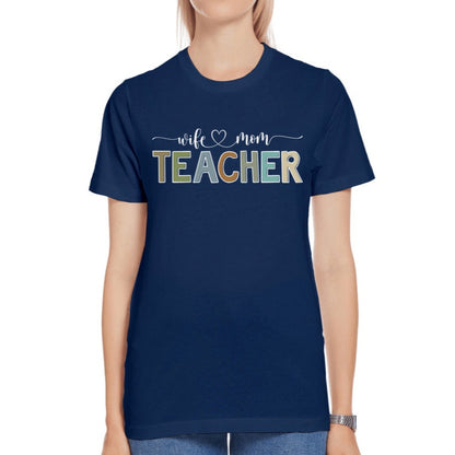 Wife Mom Teacher - Premium Jersey T-shirt