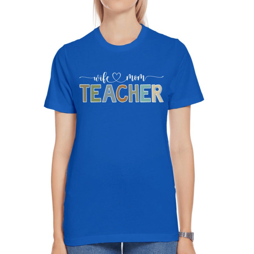 Wife Mom Teacher - Premium Jersey T-shirt