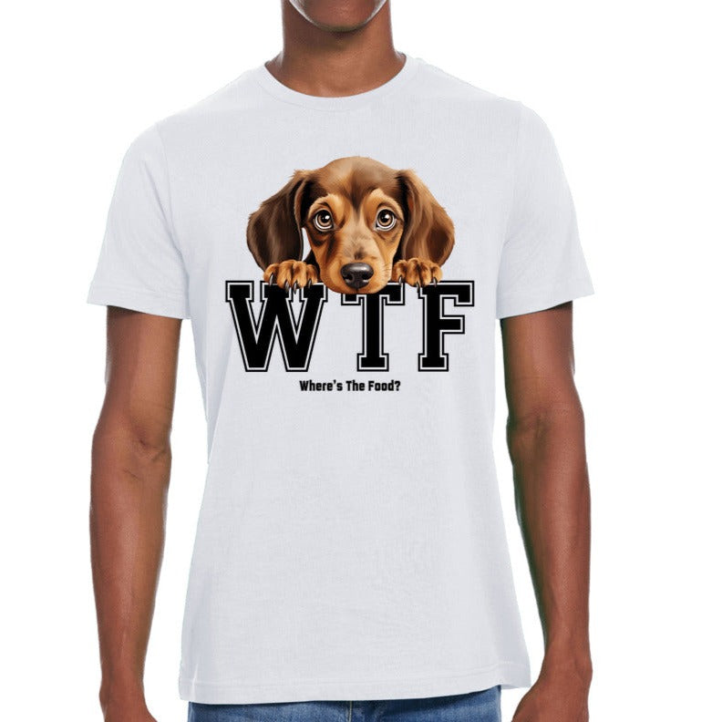 Dachshund WTF Where's The Food - Premium Jersey T-shirt