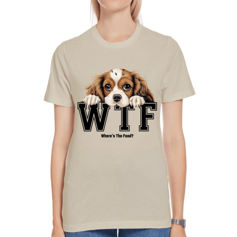 Cavalier King Charles Spaniel WTF Where's The Food - Premium Jersey T-shirt