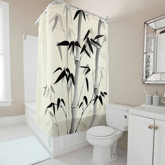 China Shower Curtain Bamboo Bathroom Shower Curtain