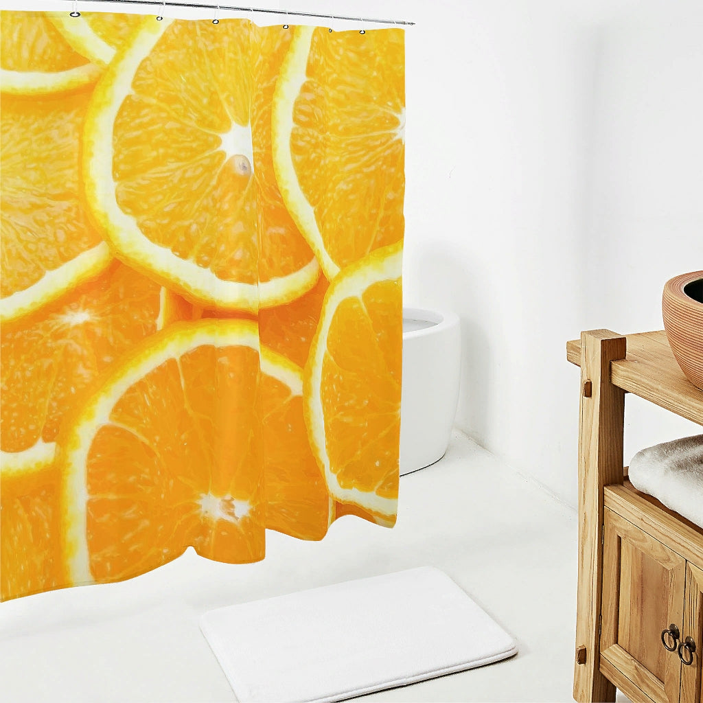 Fruit Shower Curtain Orange 3d Printed Bathroom Shower Curtain