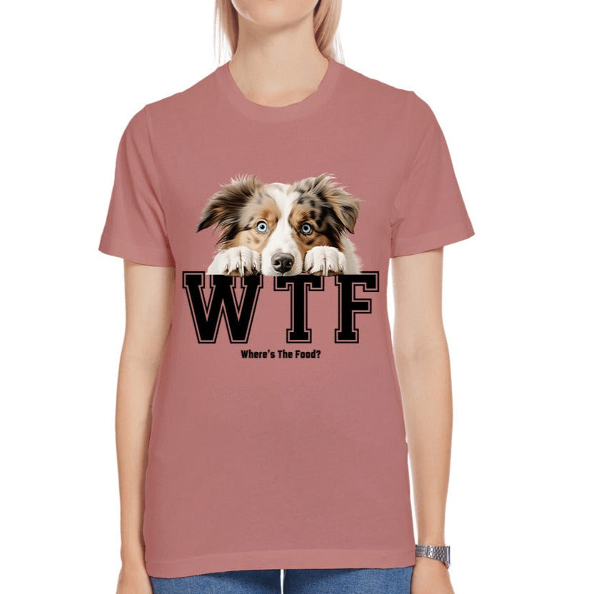 Australian Shepherd WTF Where's The Food - Premium Jersey T-shirt