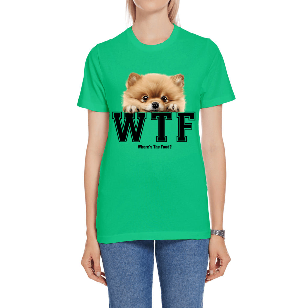 Pomeranian WTF Where's The Food - Premium Jersey T-Shirt