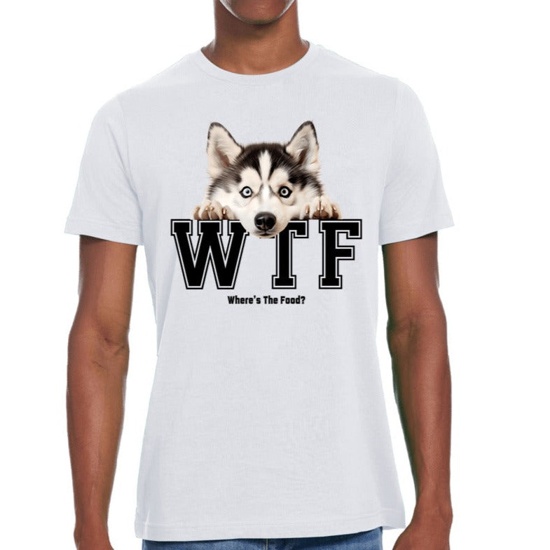 Siberian Husky WTF Where's The Food - Premium Jersey T-Shirt