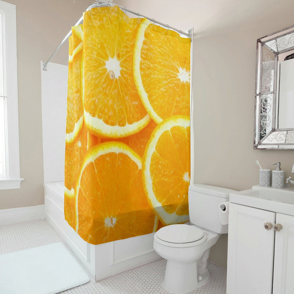 Fruit Shower Curtain Orange 3d Printed Bathroom Shower Curtain