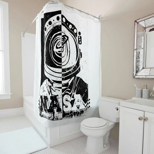 Nasa Shower Curtain Black White Bathroom Shower Curtain