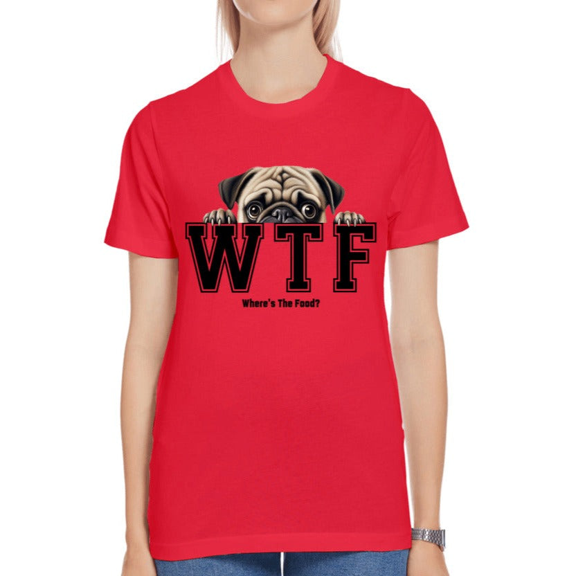 Pug WTF Where's The Food - Premium Jersey T-Shirt