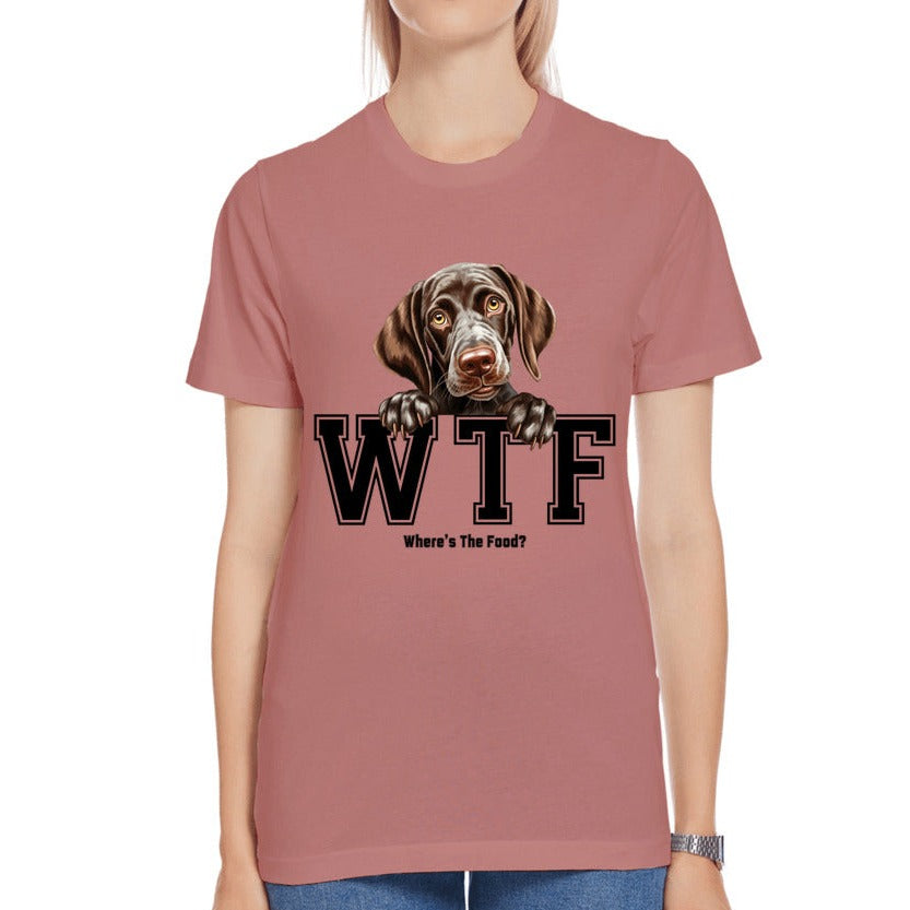 German Shorthaired Pointer WTF Where's The Food - Premium Jersey T-Shirt